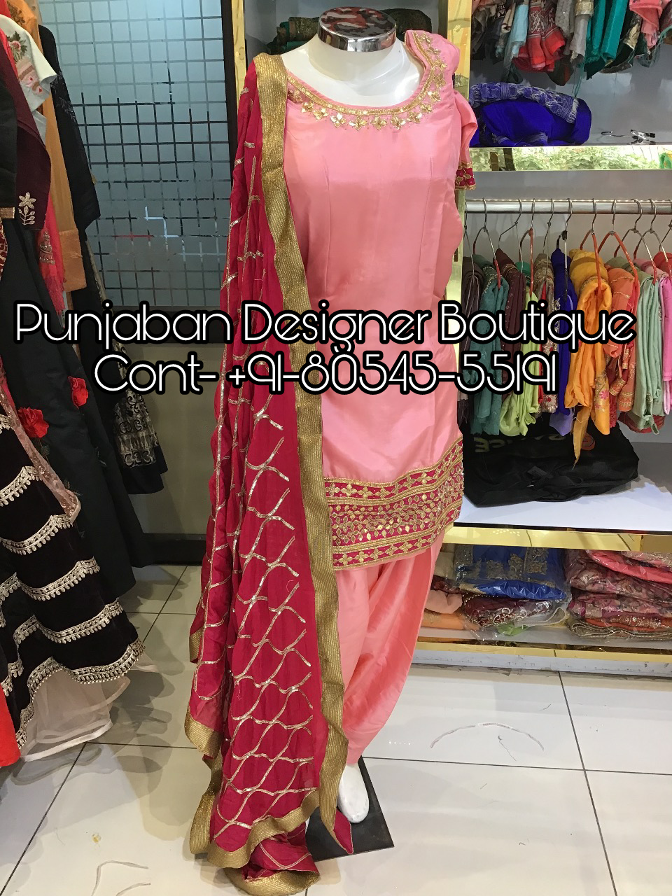 Buy Koskii Purple Zari Work Banarasi Readymade Salwar Suit (Set of 3) online