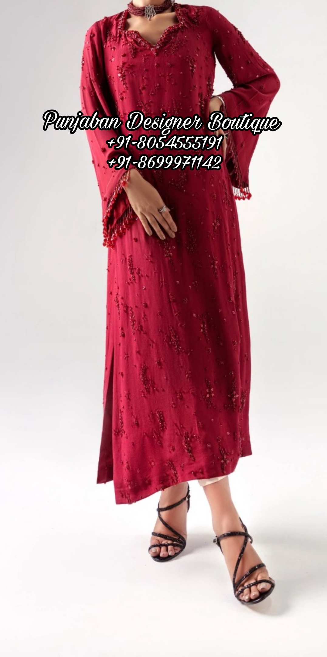 Stitched Embroidered Punjabi Suit Lace Design/neck Designs For Ladies Suit  at best price in Surat