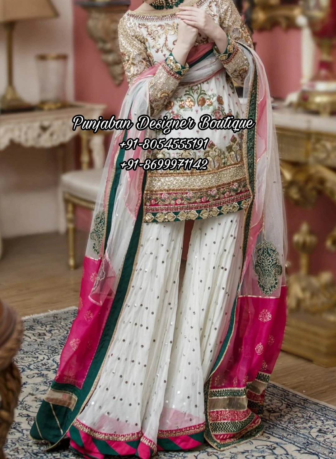 Gray Party Wear Palazzo Salwar Suit With Embroidery Work – Khushkar