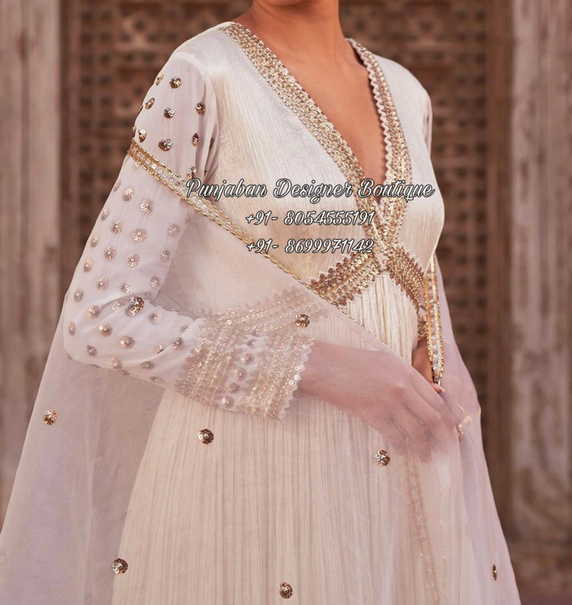 Anarkali Suit Party Wear Online | Buy Cream Anarkali Suit Party Wear