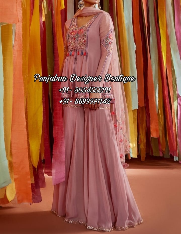 Partywear Punjabi Sharara Suit For Online Shopping - Ethnic Race