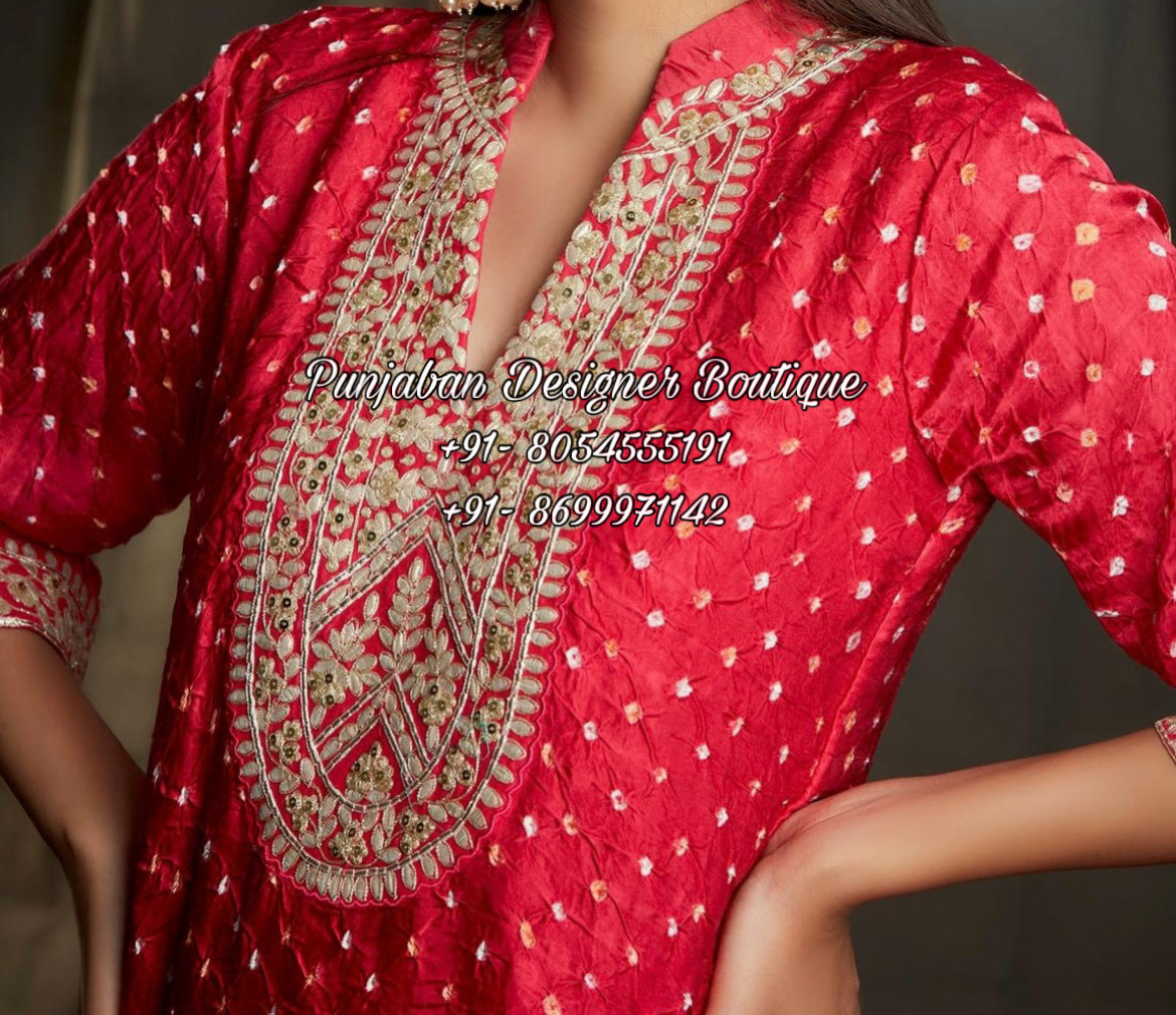 Blood Red Pure Silk Hand Embroidered Bridal Punjabi Salwar Kameez Suit  H0201 - muteyaar.com